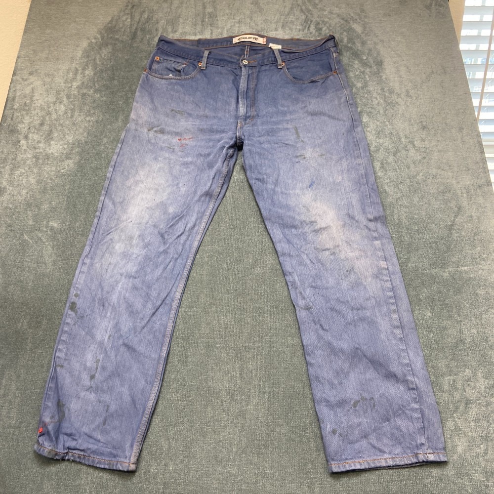 Levi's 505 Jeans Mens 40x32 Blue Denim Cotton Pockets Straight Leg Regular Fit